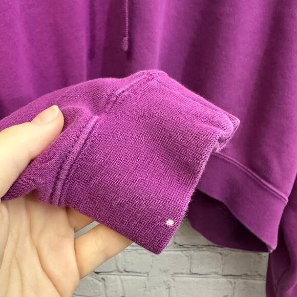 Nike Purple Center Logo Cropped Pullover Hoodie Women's Small *FLAWED Loungewear - Picture 3 of 7